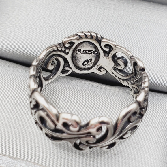 Genuine Blue Sleeping Beauty Turquoise 925 Sterling Silver Eternity Swirl Ring - Picture 4 of 6